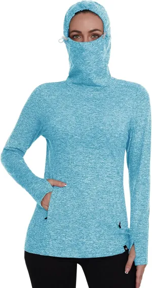 Soneven Women's Fleece Running Pullover Winter Outdoor Thermal Sweatshirts Cold Weather Ski Hiking Shirts With Thumbholes