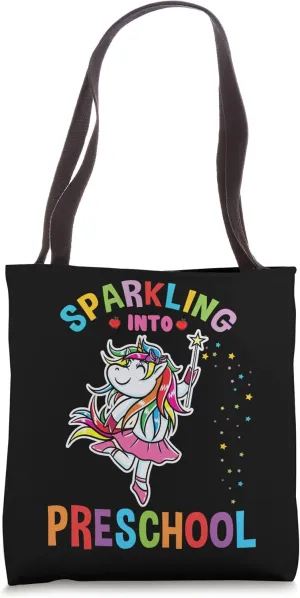 Sparkling Into Preschool Unicorn Back To School Tote Bag