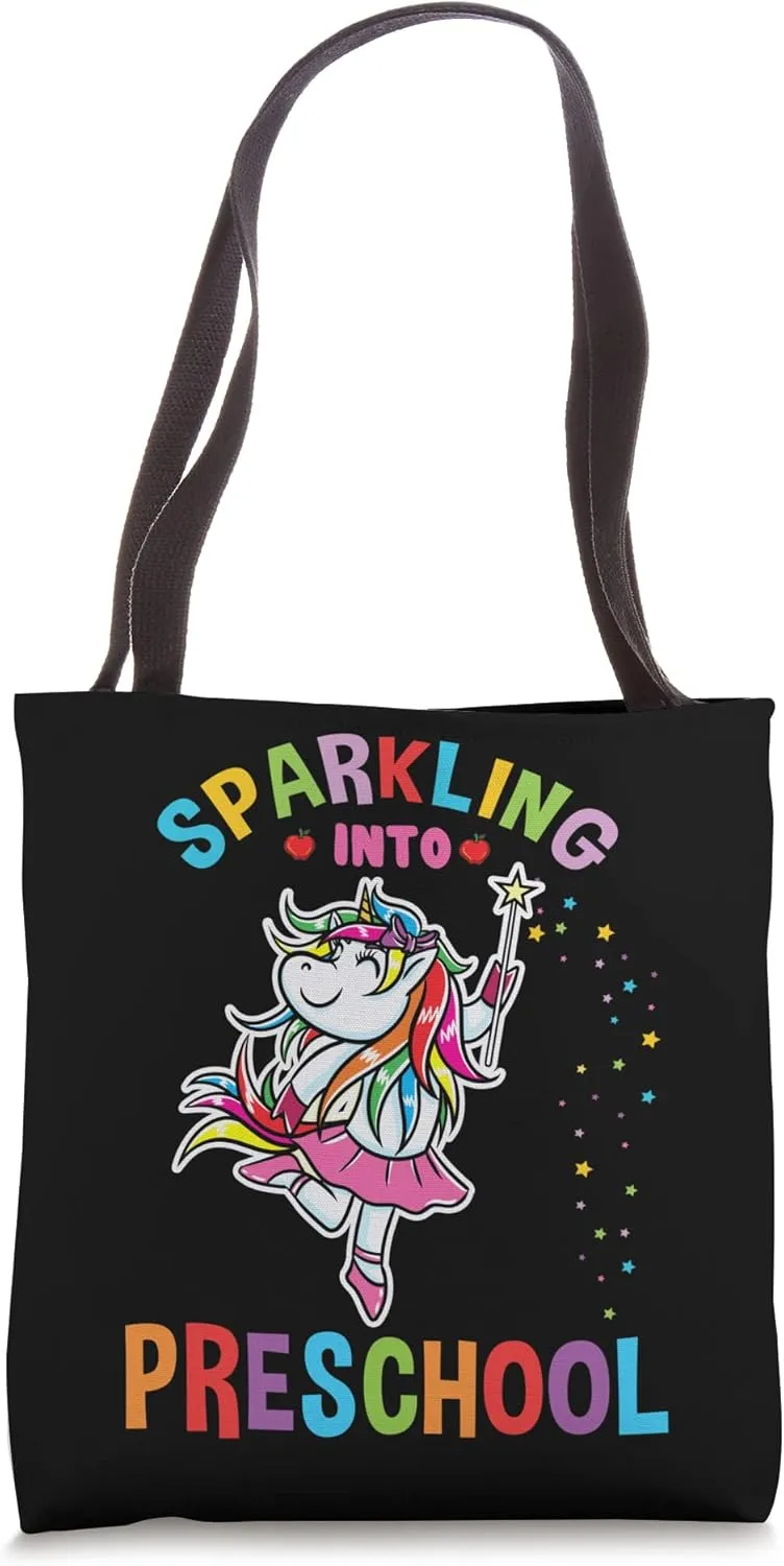 Sparkling Into Preschool Unicorn Back To School Tote Bag