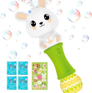 SpringFlower Easter Bubble Wand, Bubble Maker with LED Light-Up Effect for Kids, Bubble Toy for Easter Party Favor Supplies, Easter Eggs Hunt,Easter Basket Essentials, Easter Basket Stuffers Fillers
