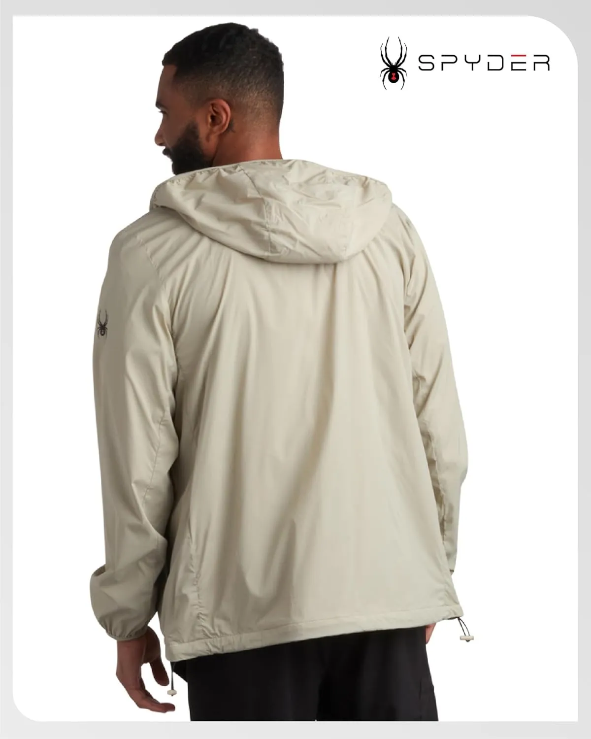 Spyder Mens Rain Jacket - Wind & Water Resistant Hooded Lightweight Rain Coats for Travel and Golf (Sizes: S-L)
