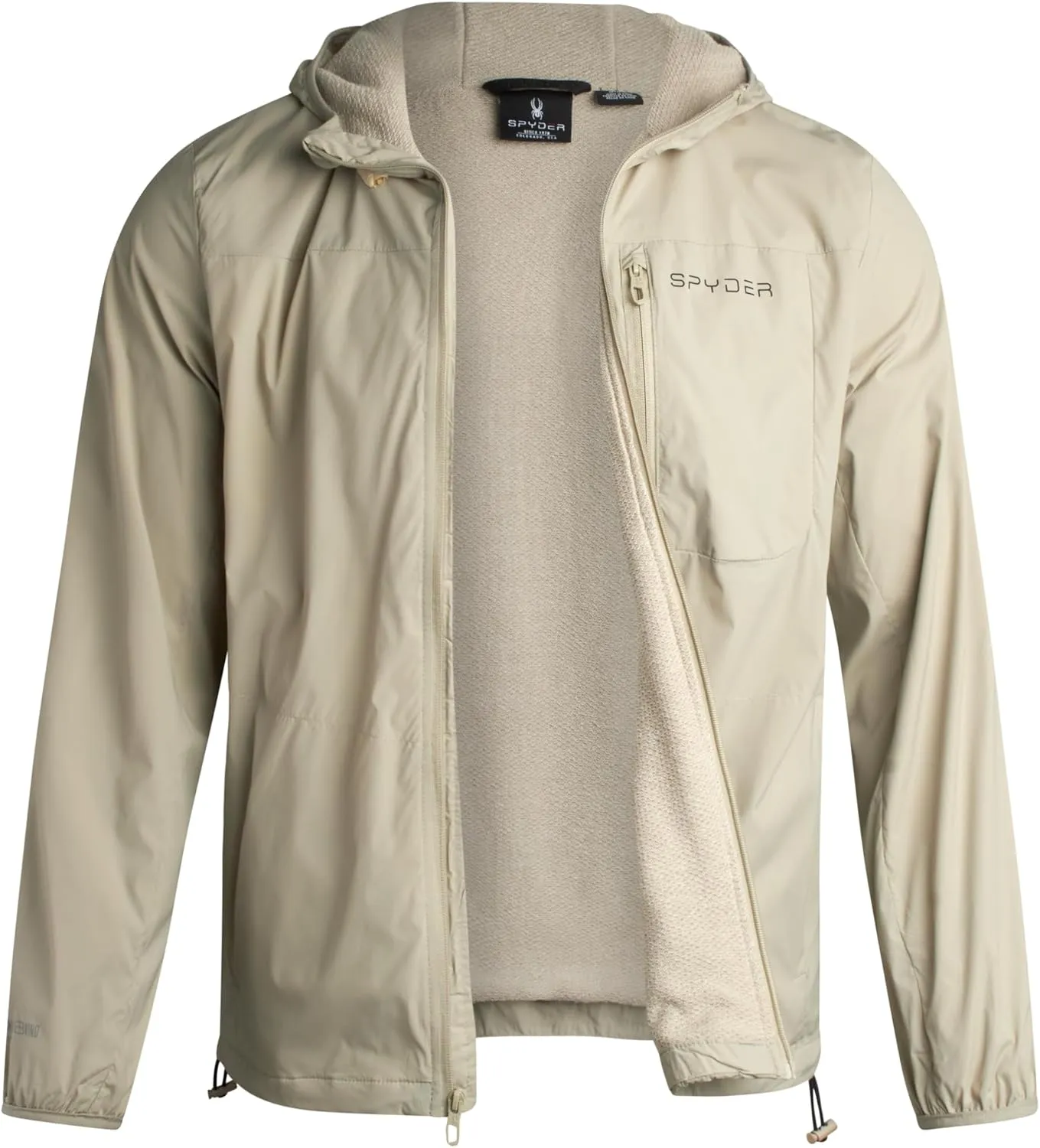 Spyder Mens Rain Jacket - Wind & Water Resistant Hooded Lightweight Rain Coats for Travel and Golf (Sizes: S-L)