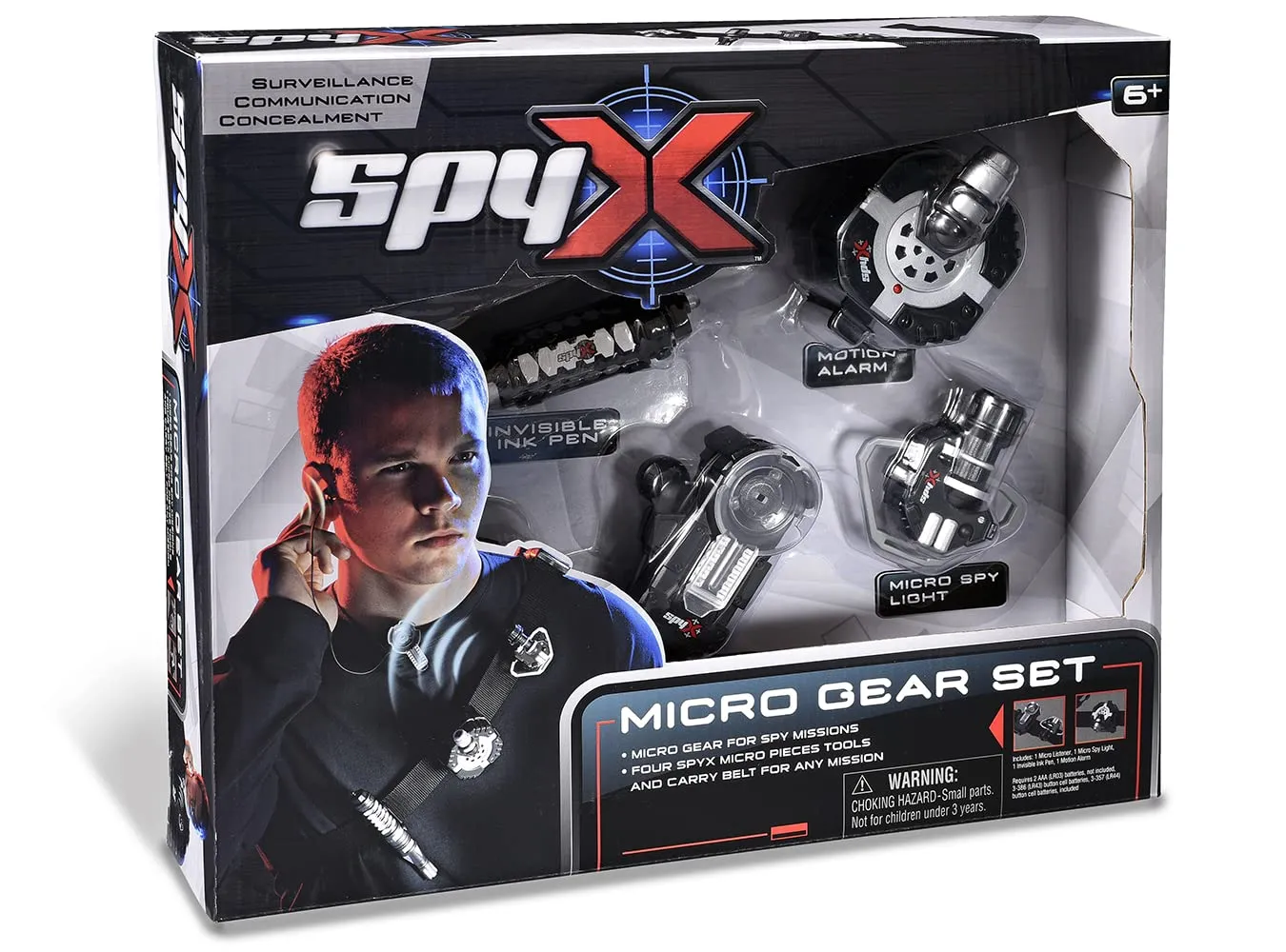 SpyX / Micro Gear Set - 4 Real Spy Toys Kit   Adjustable Belt for Spy Kids Role Play. Junior Secret Agent / Detective / Ninja Toy Gadgets Set for Boys & Girls