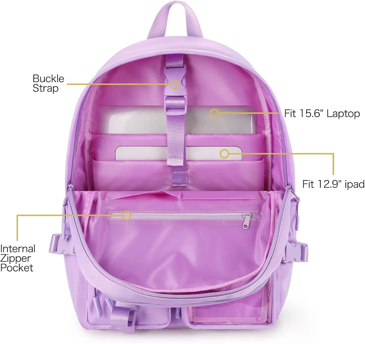 STEAMEDBUN Kawaii Backpack Cute Aesthetic Backpack for Girls,Ita Backpack with Inserts for School (without pins)