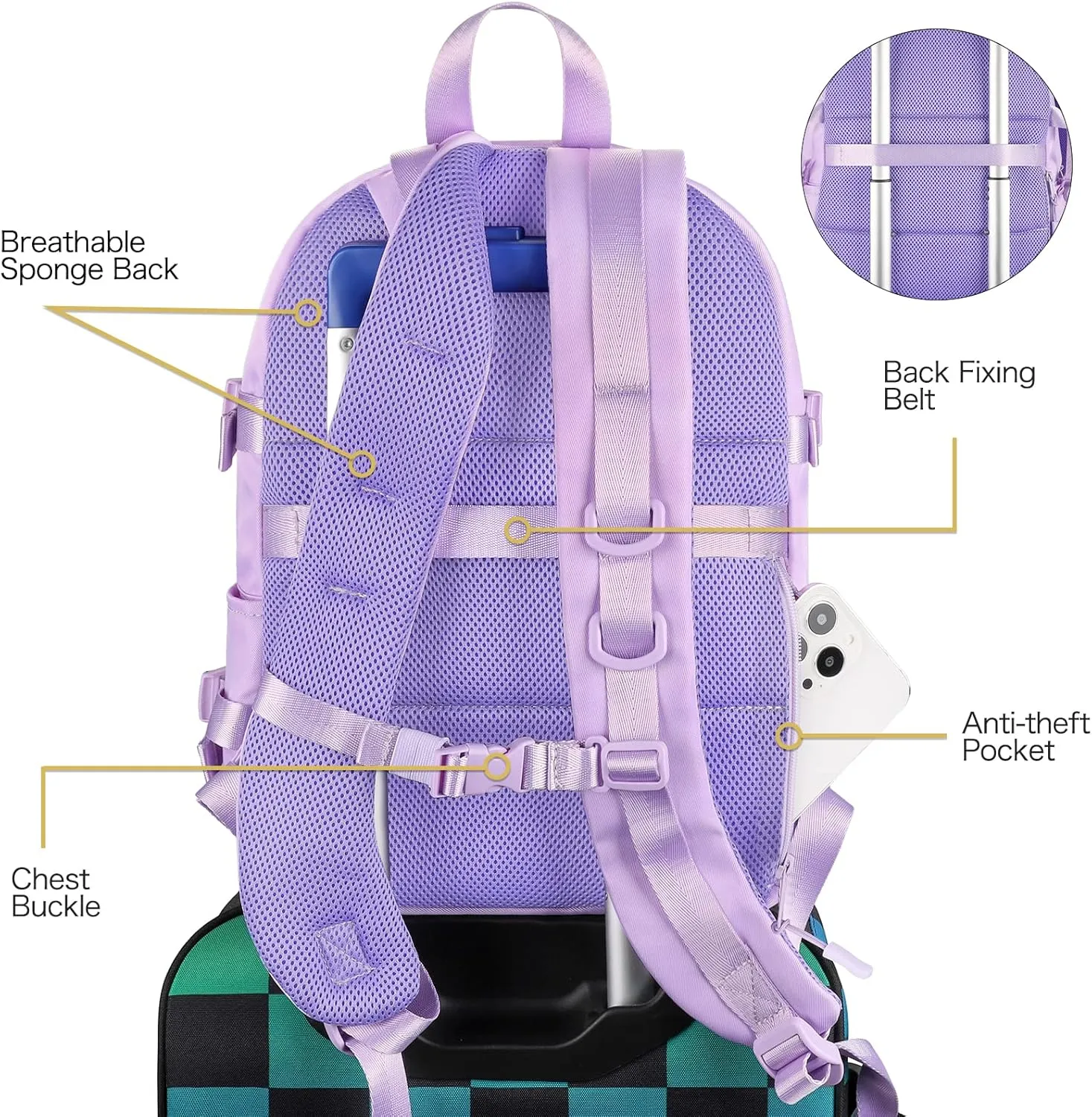 STEAMEDBUN Kawaii Backpack Cute Aesthetic Backpack for Girls,Ita Backpack with Inserts for School (without pins)