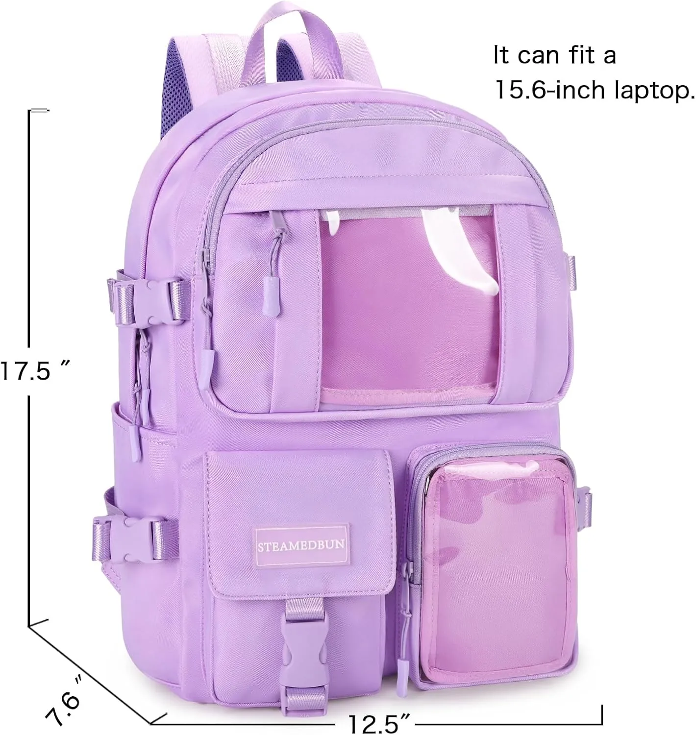 STEAMEDBUN Kawaii Backpack Cute Aesthetic Backpack for Girls,Ita Backpack with Inserts for School (without pins)