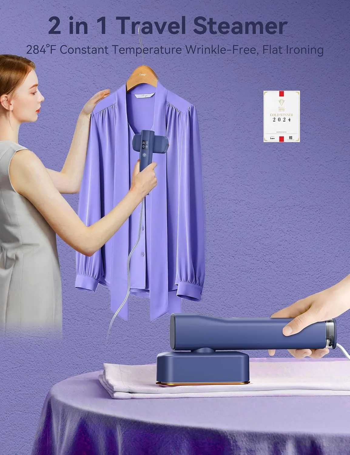 Steamer for Clothes,Sundu Portable 2 In 1Handheld Garment Steamer,15s Fast Heat-up,100ml Water Tank,Steamer Ironing Gloves,20 Minutes of Continuous Ironing Removes Wrinkle for Home,Office and Travel