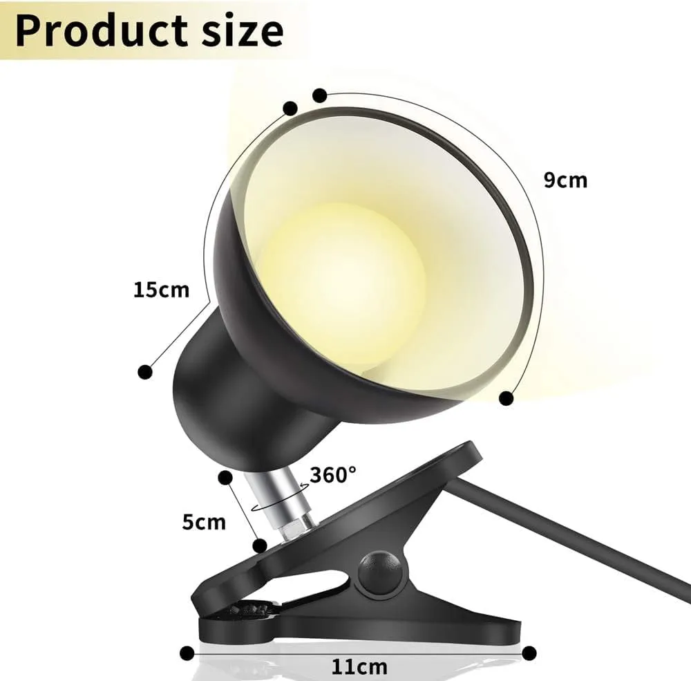 Sun-Rising Rong&LAN Light clamp,360° Rotation Clip on Lamp Portable Book Reading Light,Clamp on Desk/Table/Bunk Bed/Cupboard Home Lighting, (Desk lamp,Seven Colors for Your Choice) Green