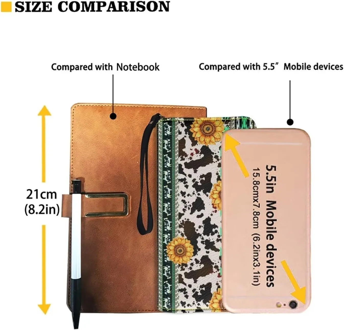 Sunflower Wallet for Women Around Zipper Long Purse Travel Clutch Bag