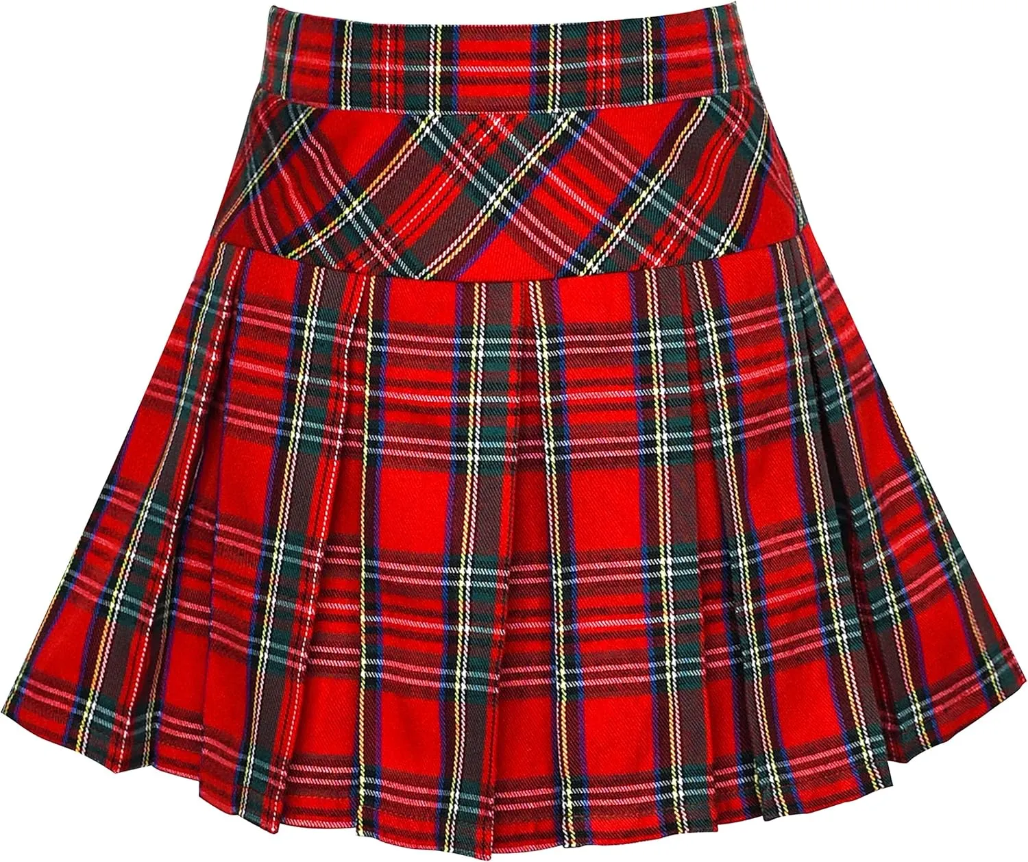 Sunny Fashion Girls Skirt Back School Uniform Red Tartan Skirt Size 4-14