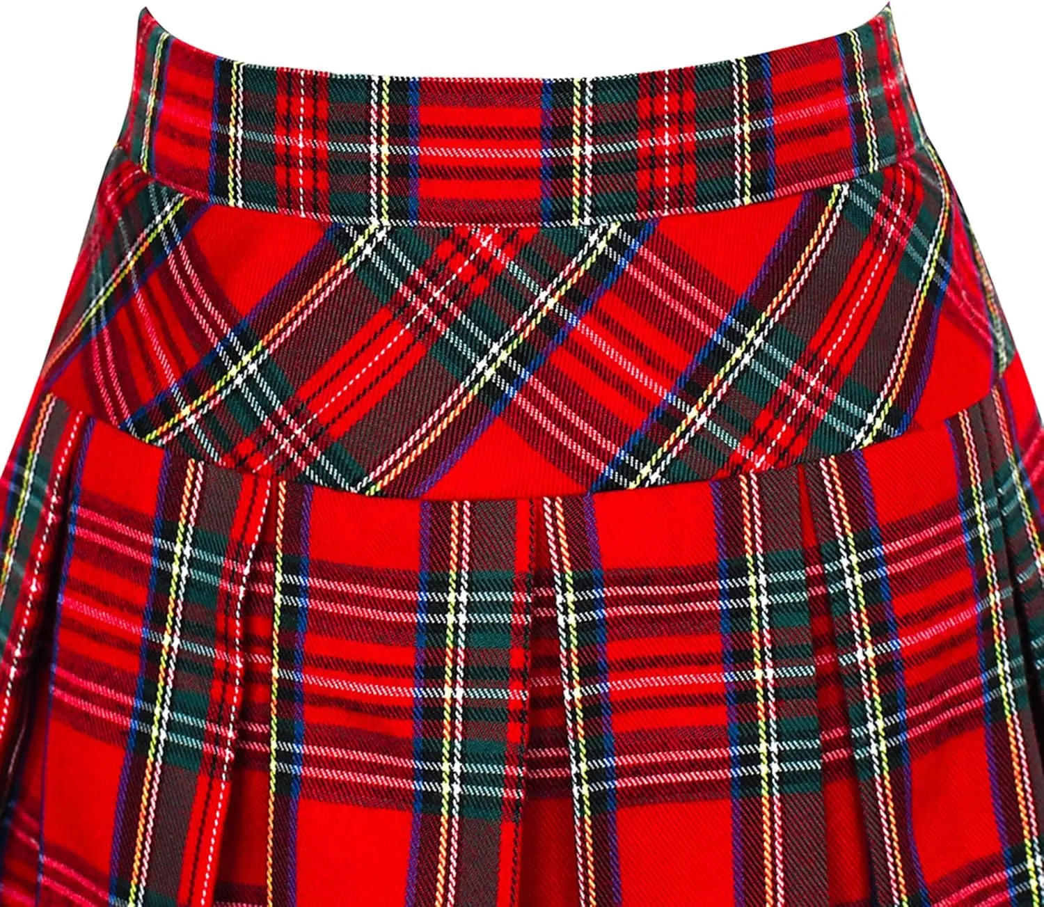 Sunny Fashion Girls Skirt Back School Uniform Red Tartan Skirt Size 4-14