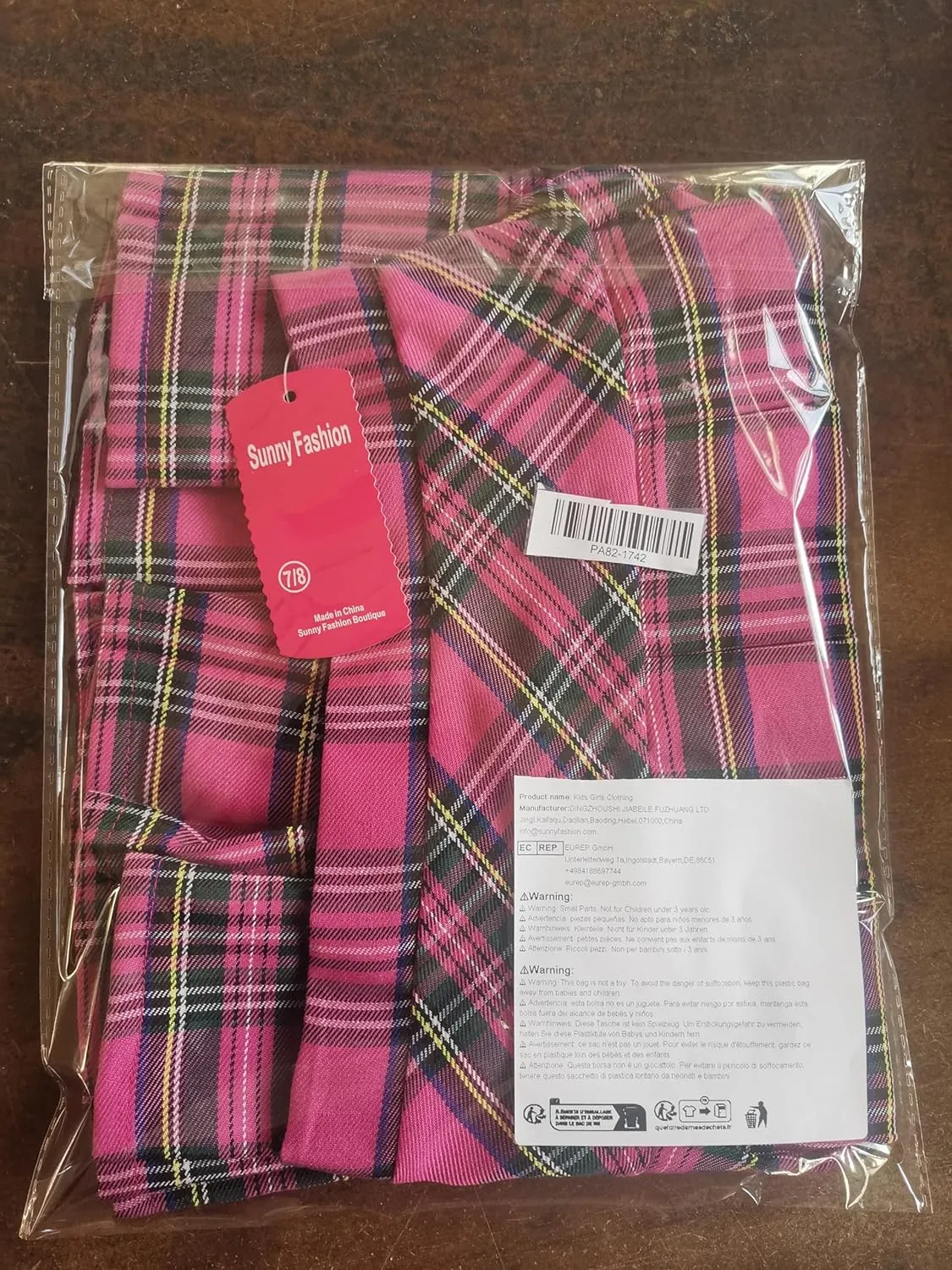 Sunny Fashion Girls Skirt Back School Uniform Red Tartan Skirt Size 4-14