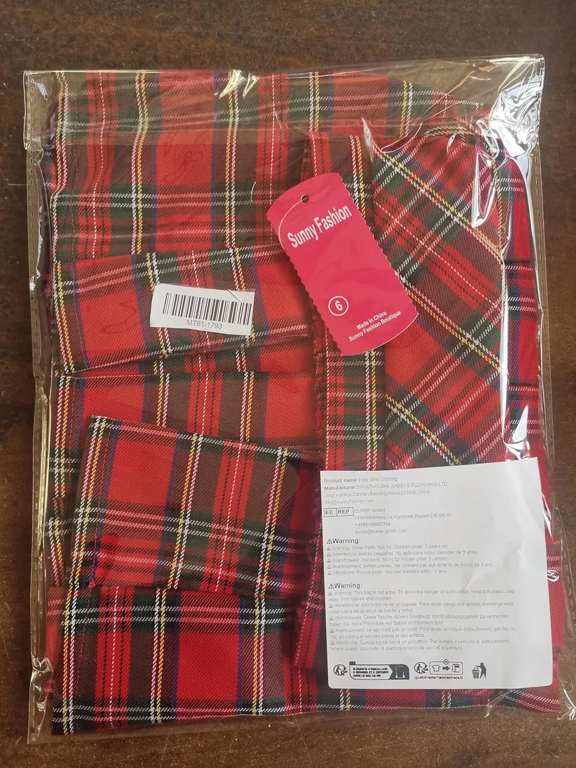 Sunny Fashion Girls Skirt Back School Uniform Red Tartan Skirt Size 4-14