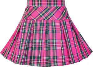 Sunny Fashion Girls Skirt Back School Uniform Red Tartan Skirt Size 4-14