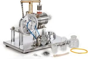 Sunnytech Hot Air Stirling Engine Motor Model Imagination Development Educational Toy Electricity Generator Colorful LED SC (SC02M)
