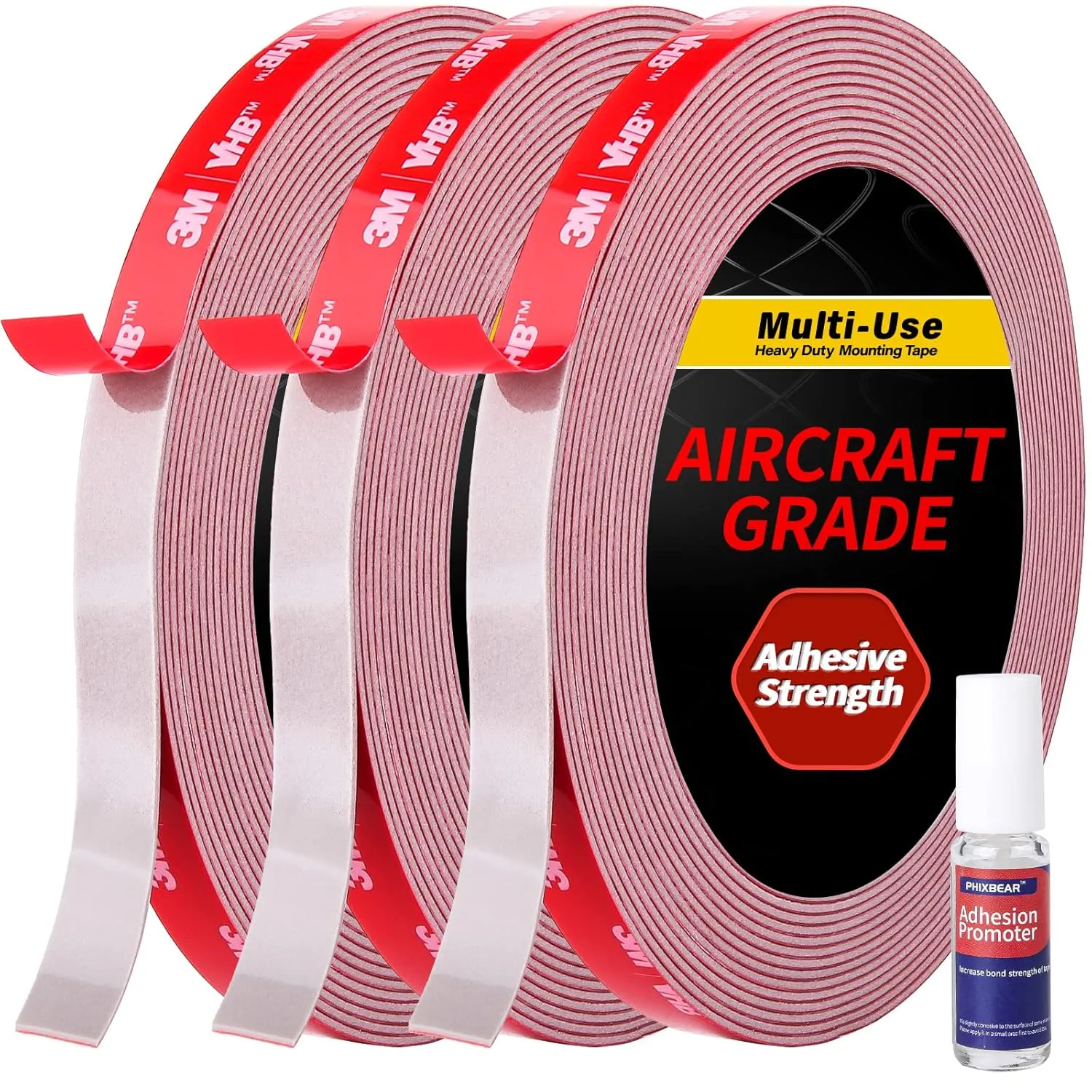 Super Strong Adhesion, Made of 3M VHB Double Sided Tape, Multipurpose Heavy Duty Mounting Tape, Indoor & Outdoor Waterproof Foam Adhesive Tape Automotive Wall Tape (3 Pack 540")