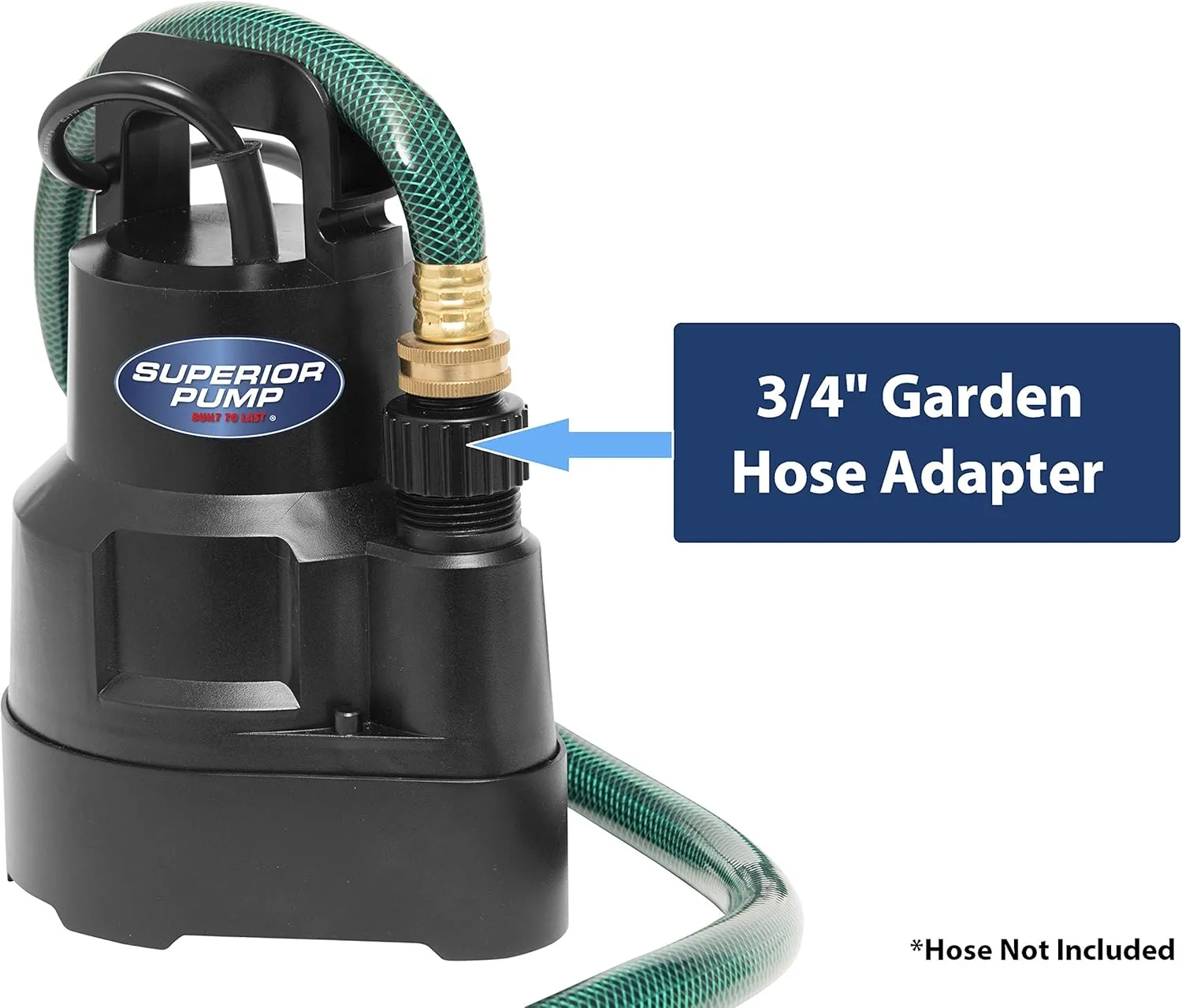 Superior Pump 91014 1/4 HP High Flow Thermoplastic Utility Pump, Black