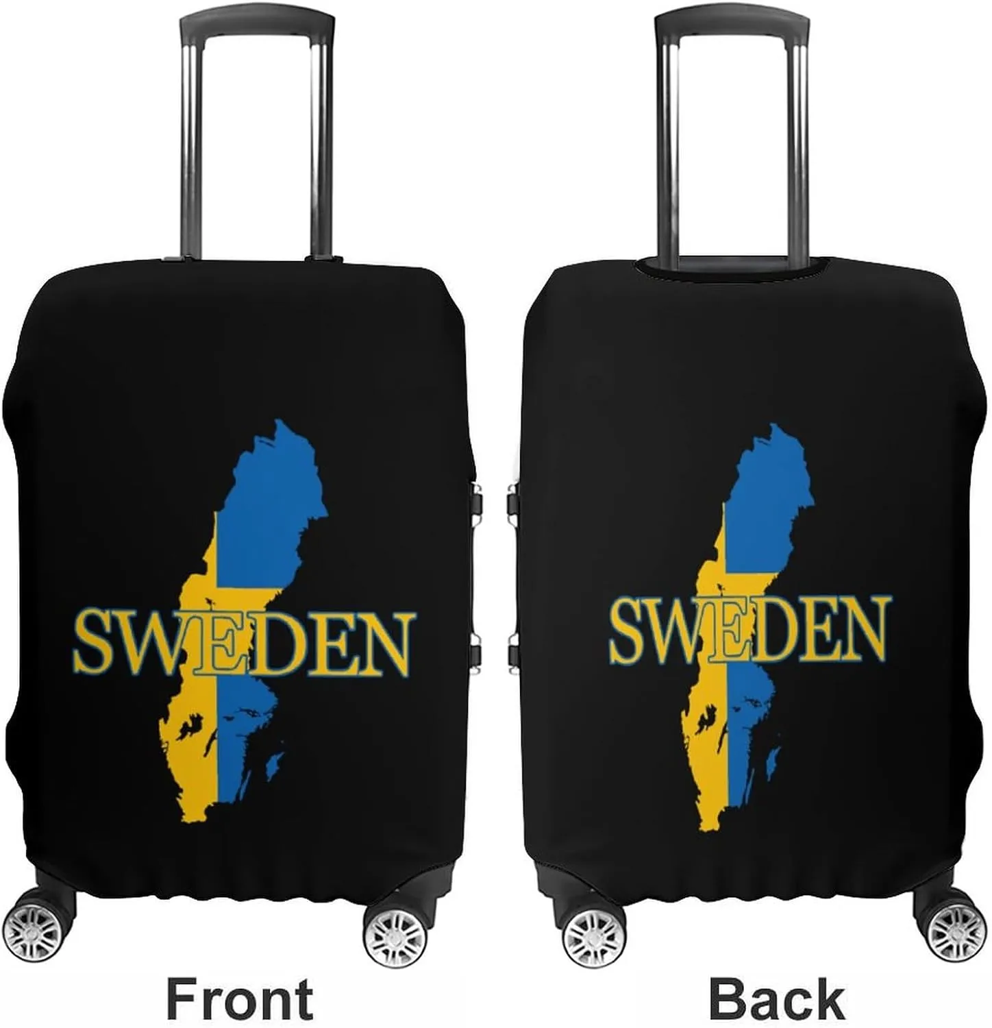 Sweden Flag Swedish Map Luggage Cover for Suitcase Luggage Protector Travel Bag Covers for Luggages