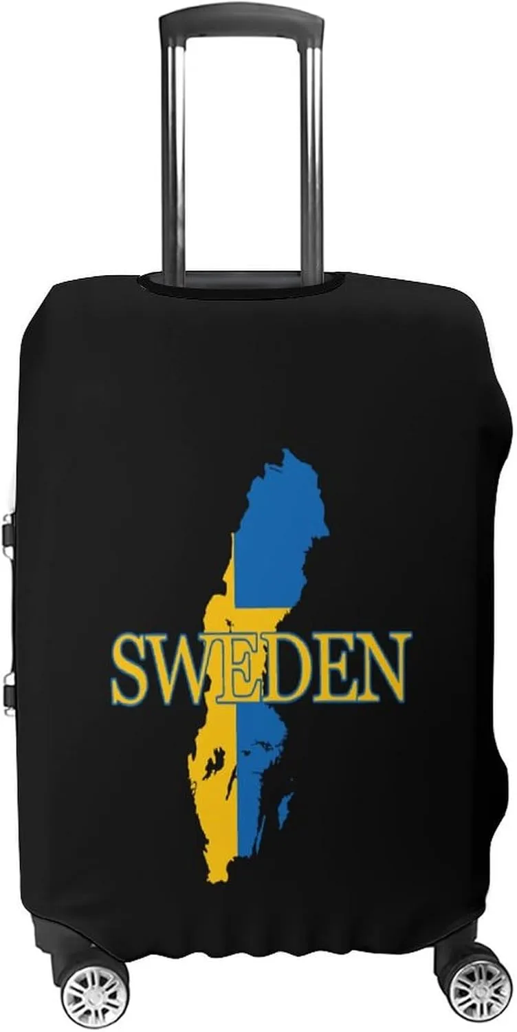 Sweden Flag Swedish Map Luggage Cover for Suitcase Luggage Protector Travel Bag Covers for Luggages