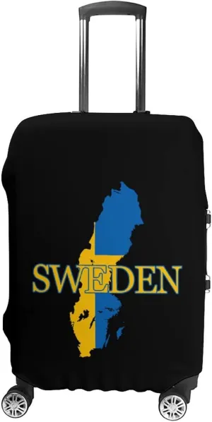 Sweden Flag Swedish Map Luggage Cover for Suitcase Luggage Protector Travel Bag Covers for Luggages