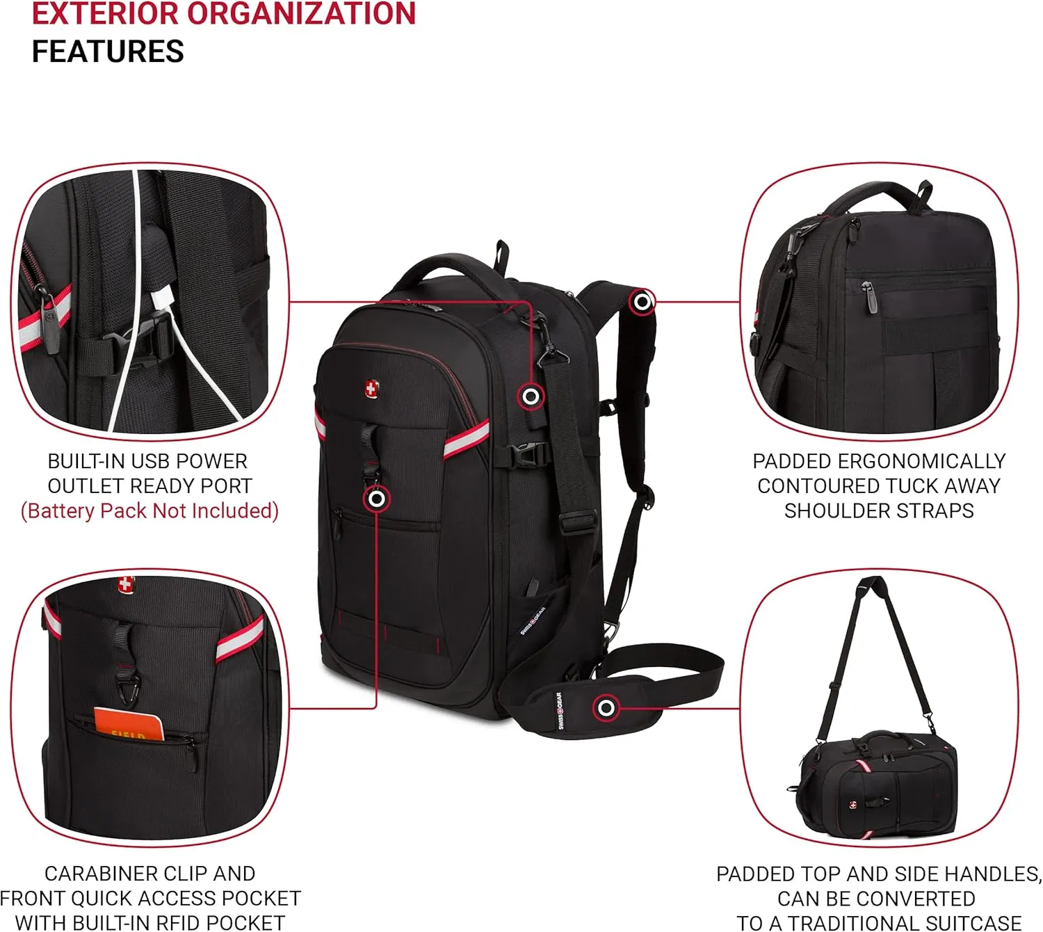 SwissGear Hybrid Travel Laptop Backpack