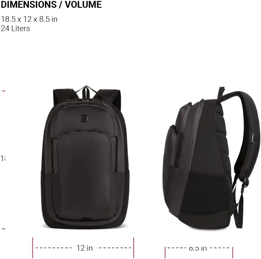 SwissGear MetroEdge, Black/Charcoal, 18.5-Inch