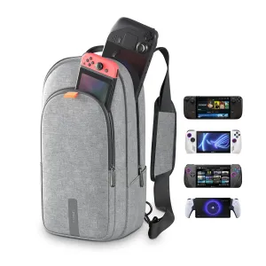 Syntech Carrying Case Compatible with Steam Deck OLED/ROG Ally X/Legion Go S, Sling Bag for Nintendo Switch 2/PS Portal, Portable Travel Bag for Consoles & Accessories with Large Storage Space, Gray