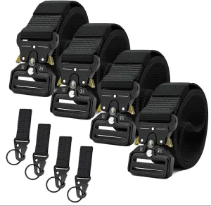 Tactical Belts for Men 4 Pack, Compass Military Web Belt, Heavy-Duty Quick-Release Metal Buckle Riggers Belt for Men