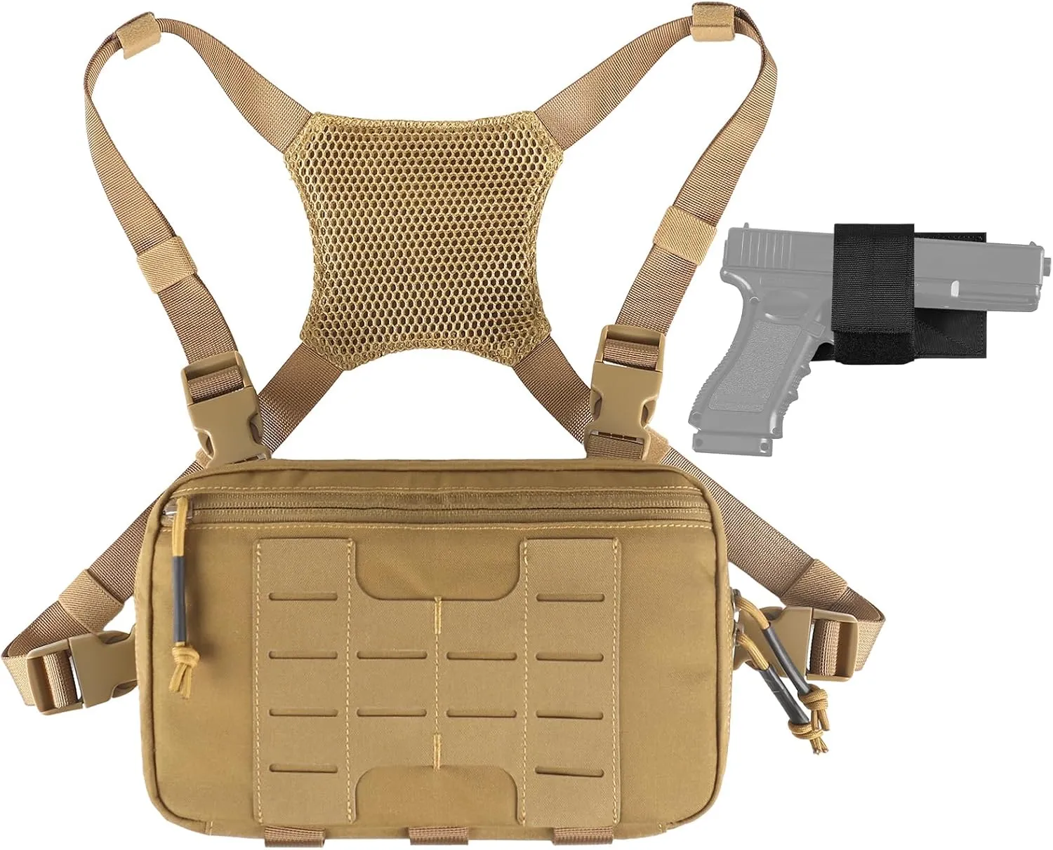 Tactical Chest Pack 2L Utility Molle Chest Rig CCW Chest Pouch Hiking Hunting Fishing Running Bag EDC Outdoor Pack