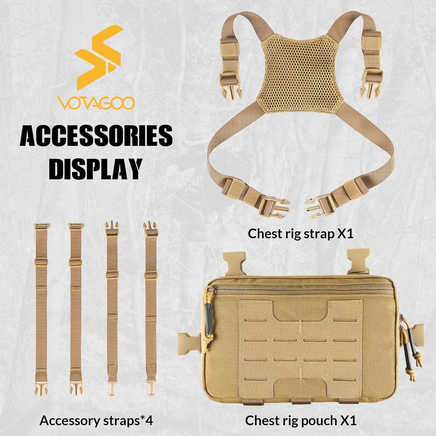 Tactical Chest Pack 2L Utility Molle Chest Rig CCW Chest Pouch Hiking Hunting Fishing Running Bag EDC Outdoor Pack
