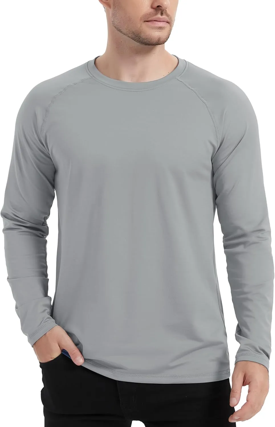 TACVASEN Mens Lightweight Thermal Shirt Fleece Lined Base Layer Long Sleeve Undershirts Crewneck Workout Tops