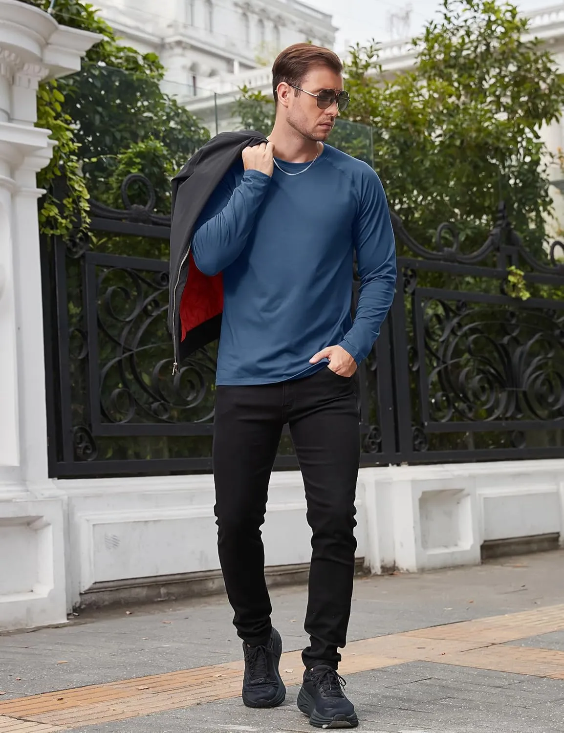 TACVASEN Mens Lightweight Thermal Shirt Fleece Lined Base Layer Long Sleeve Undershirts Crewneck Workout Tops