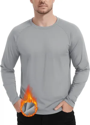 TACVASEN Mens Lightweight Thermal Shirt Fleece Lined Base Layer Long Sleeve Undershirts Crewneck Workout Tops