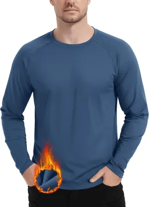 TACVASEN Mens Lightweight Thermal Shirt Fleece Lined Base Layer Long Sleeve Undershirts Crewneck Workout Tops