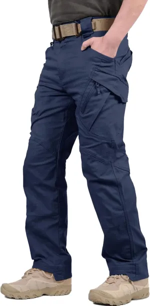 TACVASEN Men's Tactical Cargo Pants, Cotton 9 Pockets Work Pants, Stretch Hiking Pants, Lightweight Outdoor Workout Pant