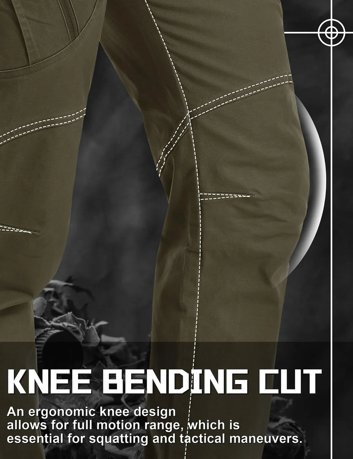 TACVASEN Men's Tactical Cargo Pants, Cotton 9 Pockets Work Pants, Stretch Hiking Pants, Lightweight Outdoor Workout Pant