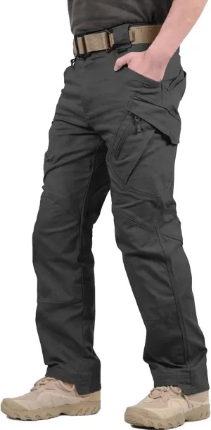 TACVASEN Men's Tactical Cargo Pants, Cotton 9 Pockets Work Pants, Stretch Hiking Pants, Lightweight Outdoor Workout Pant