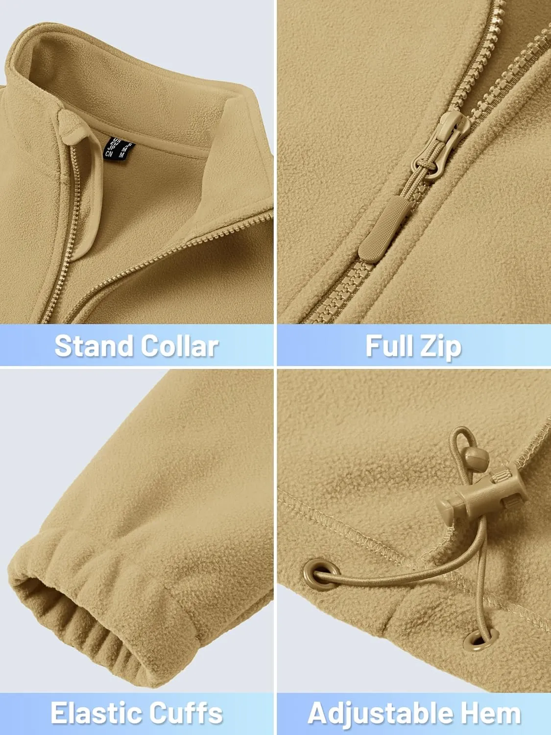 TACVASEN Women's Soft Fleece Jacket Lightweight Full Zip Sweatshirts Coat Casual Winter Warm Sweaters with Pockets