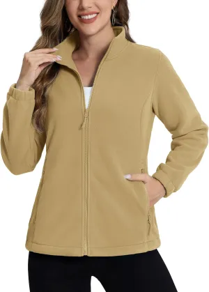 TACVASEN Women's Soft Fleece Jacket Lightweight Full Zip Sweatshirts Coat Casual Winter Warm Sweaters with Pockets