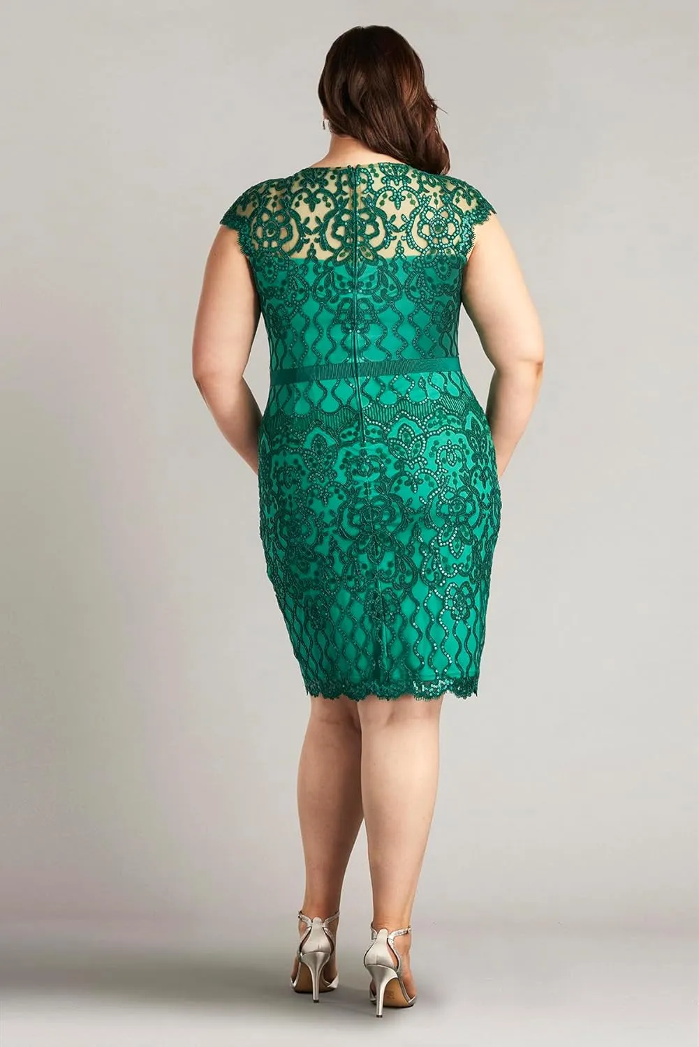 Tadashi Shoji Miranda Sequin Embroidered Dress - Plus Size