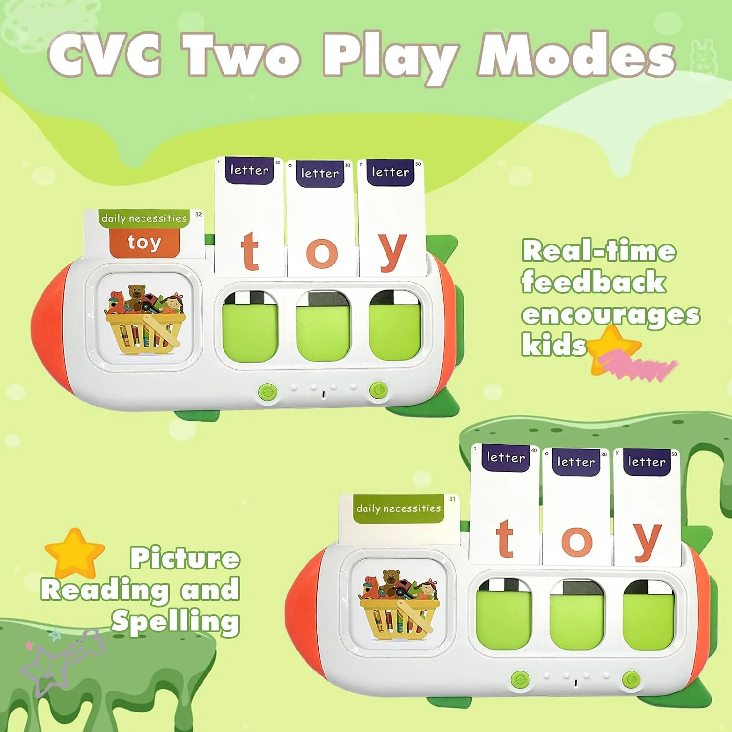Talking Flash Cards for Toddlers 2-8 Years 107 Sight Words Montessori Toys for Autism & Preschool Learning ABC Alphabet CVC Word Spelling Speech Therapy Toys for Boys & Girls