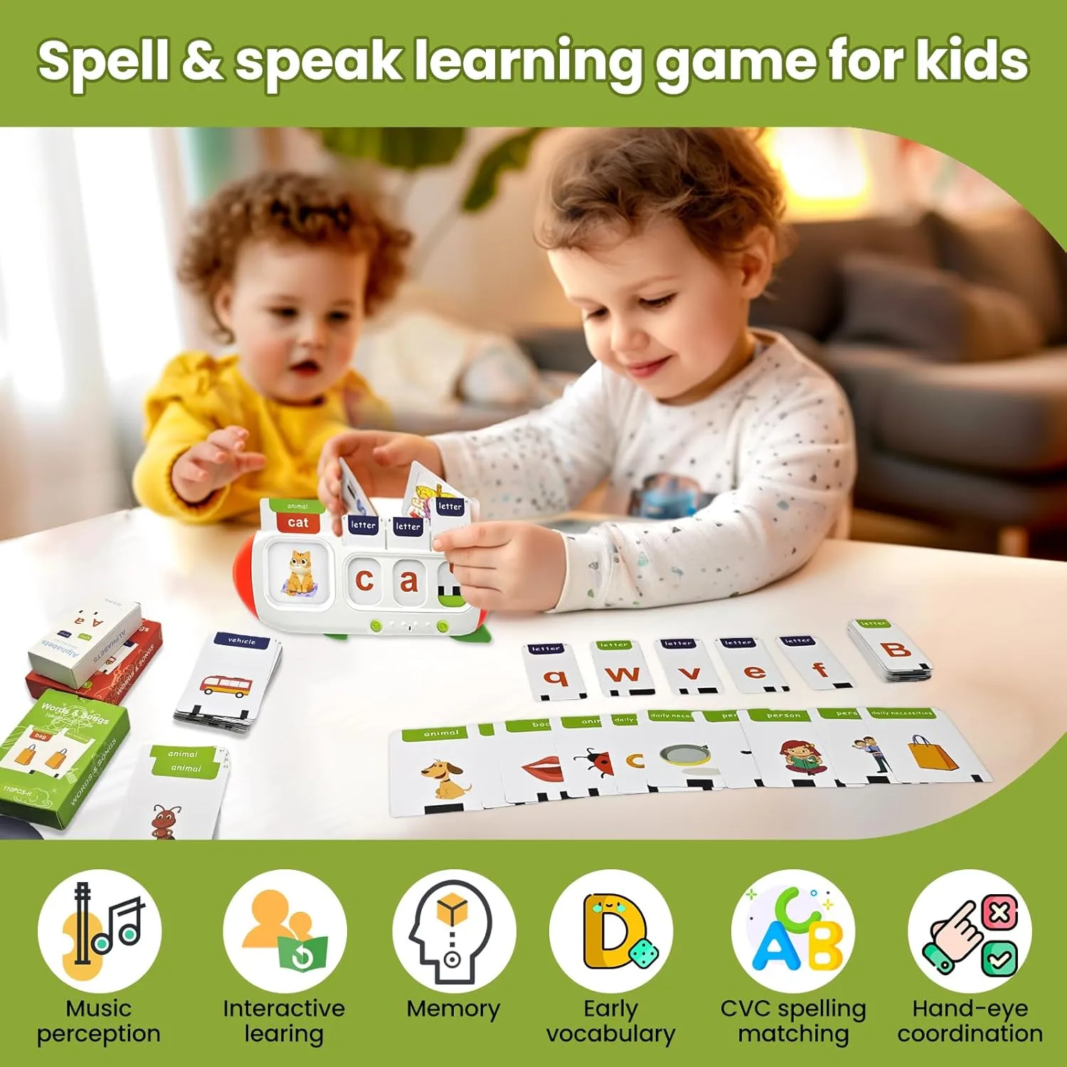Talking Flash Cards for Toddlers 2-8 Years 107 Sight Words Montessori Toys for Autism & Preschool Learning ABC Alphabet CVC Word Spelling Speech Therapy Toys for Boys & Girls