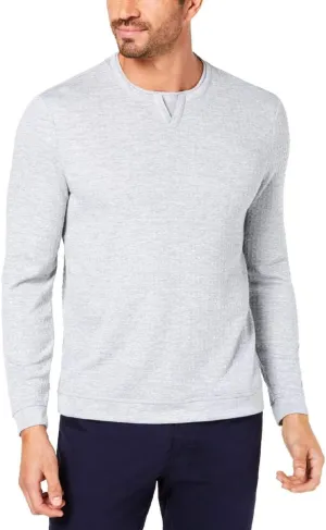 Tasso Elba Mens Big & Tall Jacquard Long Sleeves Casual Shirt Gray XL