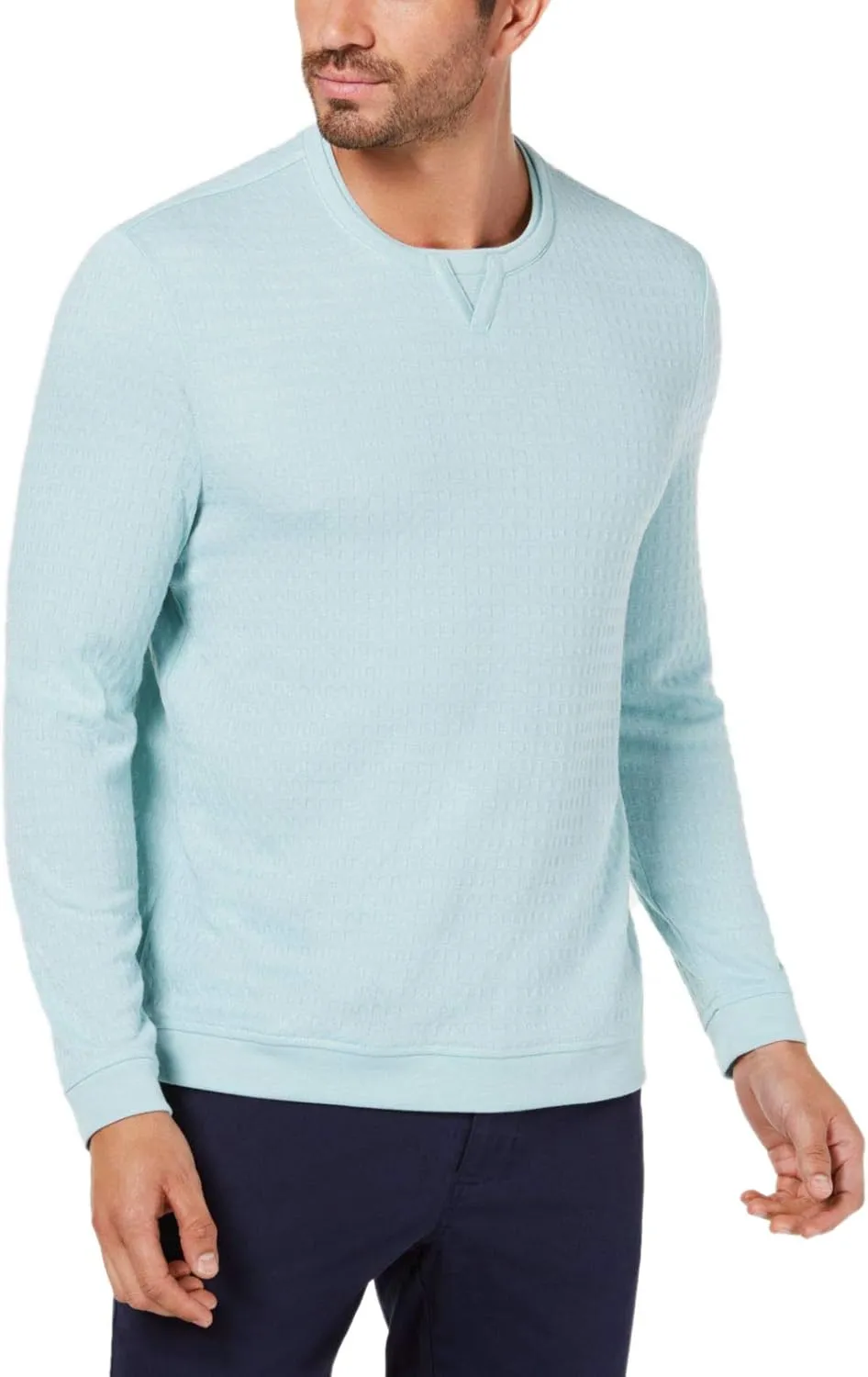 Tasso Elba Mens Big & Tall Jacquard Long Sleeves Casual Shirt Green XXL