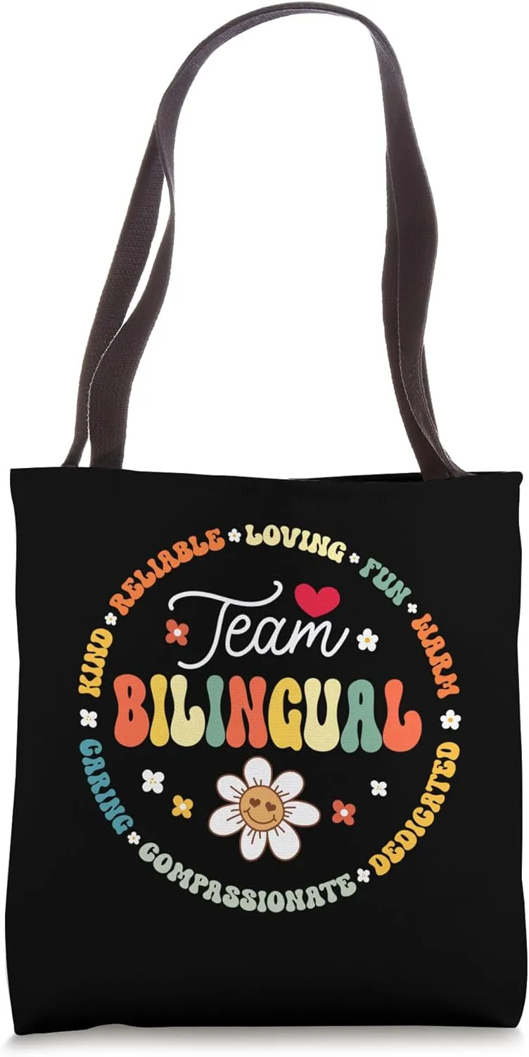 Team Bilingual Bilingues Language Teacher Back to School Tote Bag