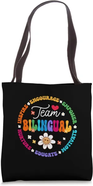 Team Bilingual Bilingues Language Teacher Back to School Tote Bag