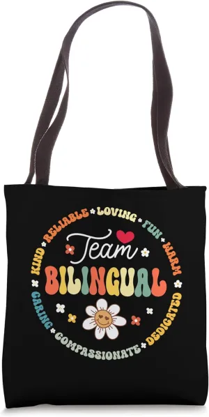 Team Bilingual Bilingues Language Teacher Back to School Tote Bag
