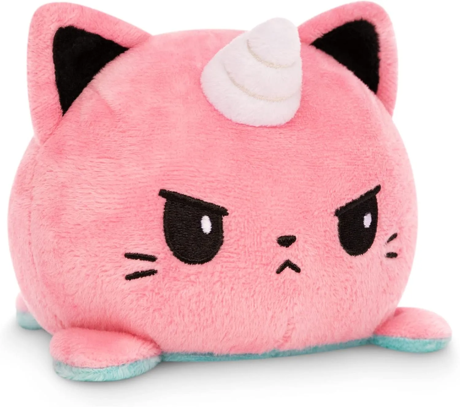 TeeTurtle - The Original Reversible Cat   Dog Plushie - Blue Puppicorn   Pink Kittencorn - Cute Sensory Fidget Stuffed Animals That Show Your Mood