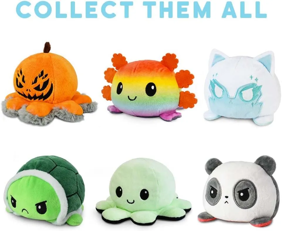TeeTurtle - The Original Reversible Cat   Dog Plushie - Blue Puppicorn   Pink Kittencorn - Cute Sensory Fidget Stuffed Animals That Show Your Mood