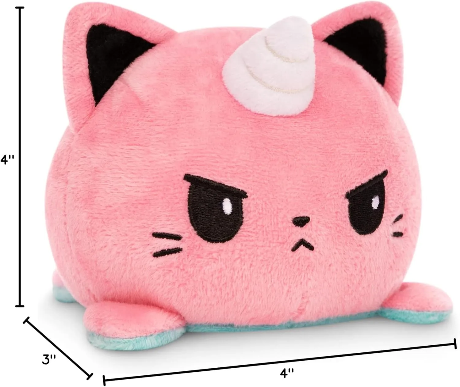 TeeTurtle - The Original Reversible Cat   Dog Plushie - Blue Puppicorn   Pink Kittencorn - Cute Sensory Fidget Stuffed Animals That Show Your Mood